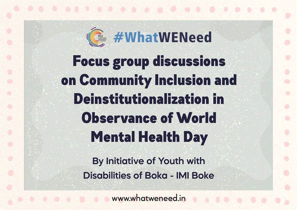 Focus group discussions on Community Inclusion and Deinstitutionalization in Observance of World Mental Health Day by Initiative of Youth with Disabilities of Boka - IMI Boke