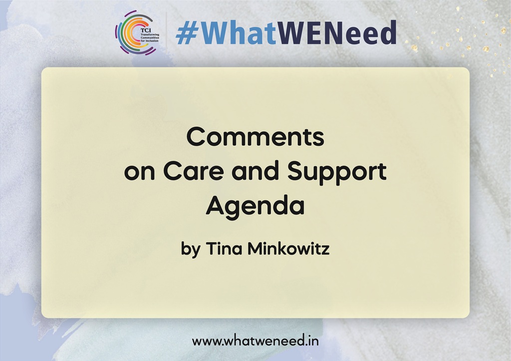 Comments on Care and Support Agenda - Tina Minkowitz