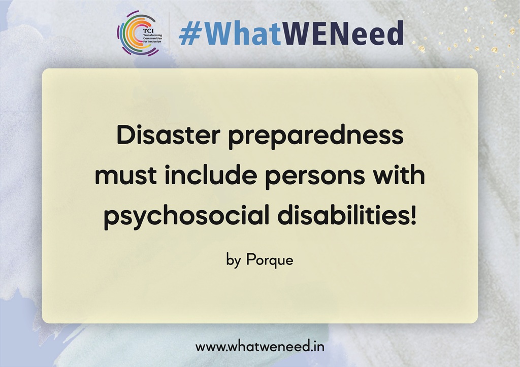 Disaster preparedness must include persons with psychosocial disabilities by