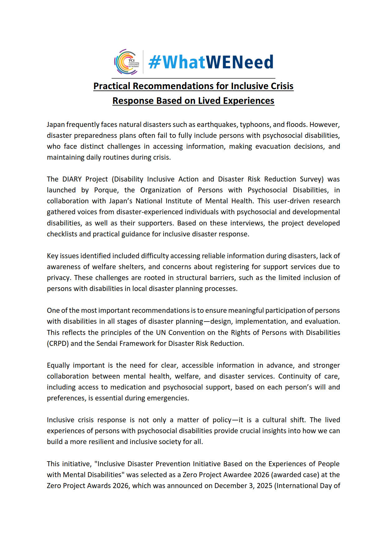 PORQUE #WWN Blog Submission 2025 - Cover Page